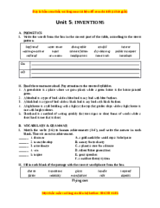 Bài tập Unit 5: Inventions Tiếng Anh 10 chương trình thí điểm