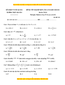 Đề thi thử Toán trường Chuyên Tuyên Quang năm 2021