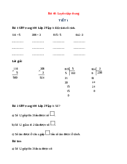 VBT Toán lớp 3 Bài 40 (Kết nối tri thức): Luyện tập chung