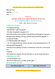 Giáo án Phép trừ trong phạm vi 10 Toán lớp 1 Kết nối tri thức