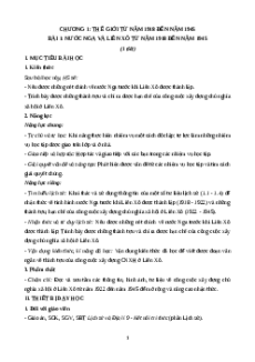Giáo án Bài 1 Lịch sử 9 Kết nối tri thức (2024): Nước Nga và Liên Xô từ năm 1918 đến năm 1945