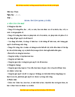 Giáo án Ôn tập chung Toán lớp 4 Cánh diều