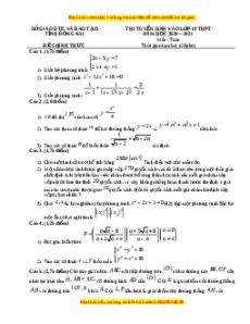 Đề thi vào 10 môn Toán tỉnh Đồng Nai (Hệ không chuyên) năm 2021