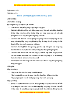Giáo án Hai mặt phẳng song song Toán 11 Kết nối tri thức