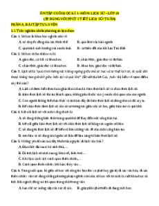 Bài tập ôn tập Cuối kì 1 Lịch sử 10 cấu trúc mới (1 tiết/tuần, chung 3 sách)