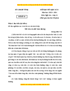 Đề thi cuối kì 2 Ngữ văn 11 Cánh diều (Đề 10)