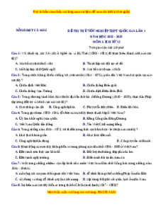 Đề thi thử Lịch sử Sở Cà Mau lần 1 năm 2023