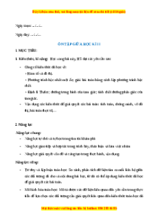 Giáo án Toán 8 Ôn tập giữa học kì 2 Chân trời sáng tạo