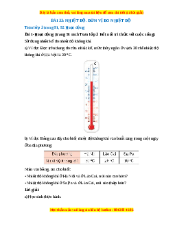 Giải Sgk Toán lớp 3 Bài 33: Nhiệt độ. Đơn vị đo nhiệt độ (Kết nối tri thức)
