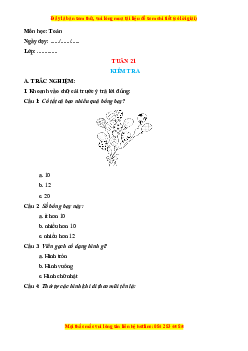 Giáo án Kiểm tra Toán lớp 1 Chân trời sáng tạo