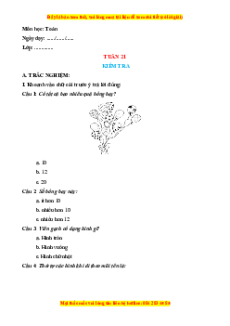 Giáo án Kiểm tra Toán lớp 1 Chân trời sáng tạo