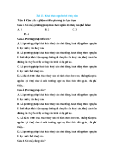 Trắc nghiệm Bài 27: Khai thác nguồn lợi thủy sản Công nghệ 12 Lâm nghiệp-Thủy sản Kết nối
