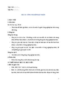 Giáo án Bài 24 Vật Lí 12 Kết nối tri thức (2025): Công nghiệp hạt nhân