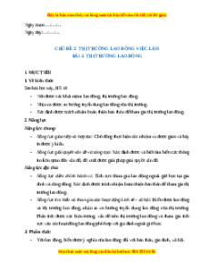 Giáo án Bài 3 KTPL 11 Cánh diều: Thị trường lao động