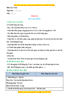 Giáo án Ôn tập chung Toán lớp 1 Chân trời sáng tạo