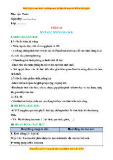 Giáo án Ôn tập cuối năm Toán lớp 1 Chân trời sáng tạo
