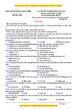 Đề thi thử Địa Lí trường Chuyên Phan Ngọc Hiển lần 1 năm 2021