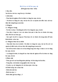 Giáo án Lực có thể làm quay vật Vật lí 8 Cánh diều