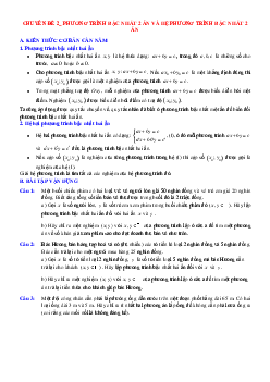 Chuyên đề 2. Phương trình và hệ phương trình bậc nhất hai ẩn