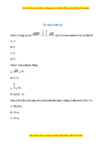 Trắc nghiệm tổng hợp Chương 2 Toán 7 Chân trời sáng tạo