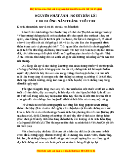 Phiếu bài tập Tuần 4 Nguyễn Nhật Ánh - người dẫn lối cho những năm tháng tuổi thơ Ngữ văn 6