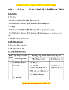 Giáo án Bài 145 Toán lớp 5: Ôn tập về đo độ dài và đo khối lượng (tiếp theo)