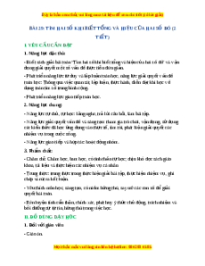 Giáo án Tìm hai số khi biết tổng và hiệu của hai số đó Toán lớp 4 Cánh diều