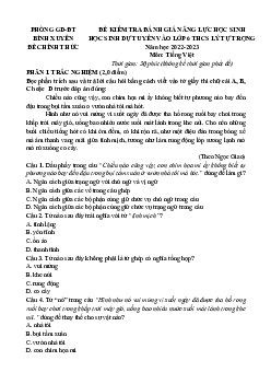 24 Đề thi Tiếng Việt vào lớp 6 Vĩnh Phúc (các năm)
