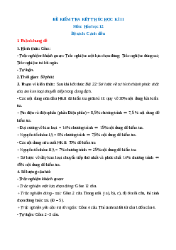 Bộ 3 đề thi Cuối kì 2 Hóa học 12 Cánh diều có đáp án