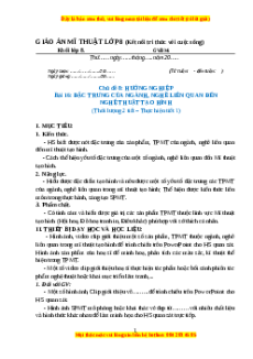 Giáo án Bài 16 Mĩ thuật 8 Kết nối tri thức: Đặc trưng của ngành, nghề liên quan đến nghệ thuật tạo hình