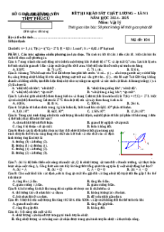 Đề thi thử tốt nghiệp Vật lí 2025 trường THPT Phù Cừ - Hưng Yên