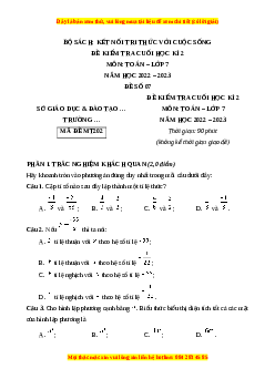 Đề thi cuối học kì 2 Toán 7 Kết nối tri thức có đáp án (Đề 7)
