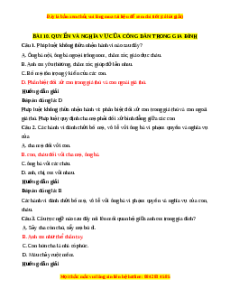 Trắc nghiệm GDCD 7 Bài 10 Kết nối tri thức: Quyền và nghĩa vụ của công dân trong gia đình