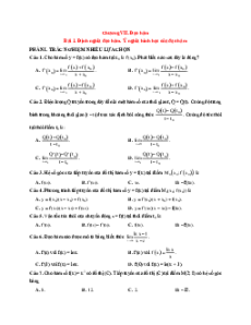 Trắc nghiệm Toán 11 Cánh diều Chương 7 (có đúng sai, trả lời ngắn)