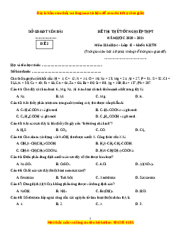 Đề thi thử Hóa Học trường Yên Bái lần 1 năm 2021