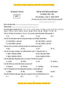 Đề thi thử Hóa Học trường Yên Bái lần 1 năm 2021