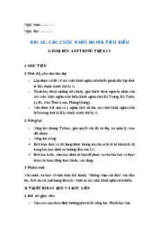 Giáo án Bài 16 Lịch sử 6 Kết nối tri thức (năm 2024): Các cuộc khởi nghĩa tiêu biểu giành độc lập trước thế kỉ X