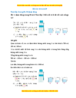 Giải Sgk Toán lớp 3 Bài 32: Mi - li - lít (Kết nối tri thức)