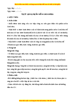 Giáo án Thực hành phần mềm Geogebra Toán 6 Cánh diều