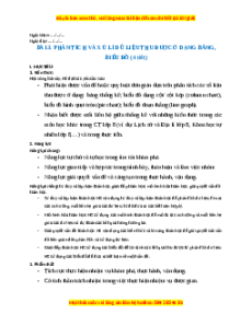 Giáo án Phân tích và xử lí dữ liệu thu được ở dạng bảng, biểu đồ Toán 8 Cánh diều