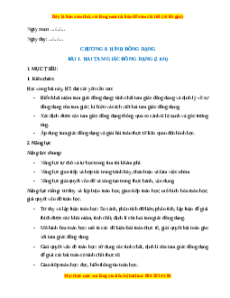 Giáo án Toán 8 Hai tam giác đồng dạng Chân trời sáng tạo