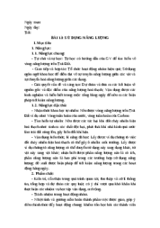 Giáo án Bài 13 Khoa học tự nhiên 9 Cánh diều (2024): Sử dụng năng lượng