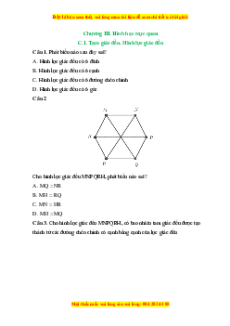 Trắc nghiệm Tam giác đều. Hình vuông. Lục giác đều Toán 6 Cánh diều