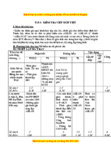 Giáo án Lịch sử 9: Kiểm tra 1 tiết