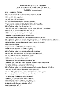 Đề cương Cuối kì 2 Kinh tế pháp luật 12 Kết nối tri thức (có lời giải)