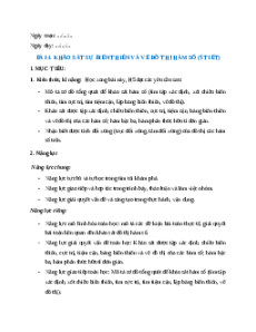 Giáo án Khảo sát sự biến thiên và vẽ đồ thị của hàm số Toán 12 Kết nối tri thức