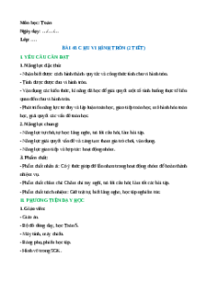 Giáo án Chu vi hình tròn Toán lớp 5 Chân trời sáng tạo