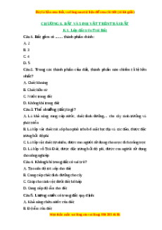 Trắc nghiệm Bài 22 Địa lí 6 Kết nối tri thức: Lớp đất trên Trái Đất