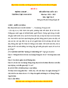 Đề thi giữa kì 1 Ngữ văn 9 - Đề 11