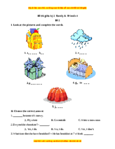 Đề thi giữa kì 2 Tiếng Anh lớp 4 Family and Friends (Đề 2)